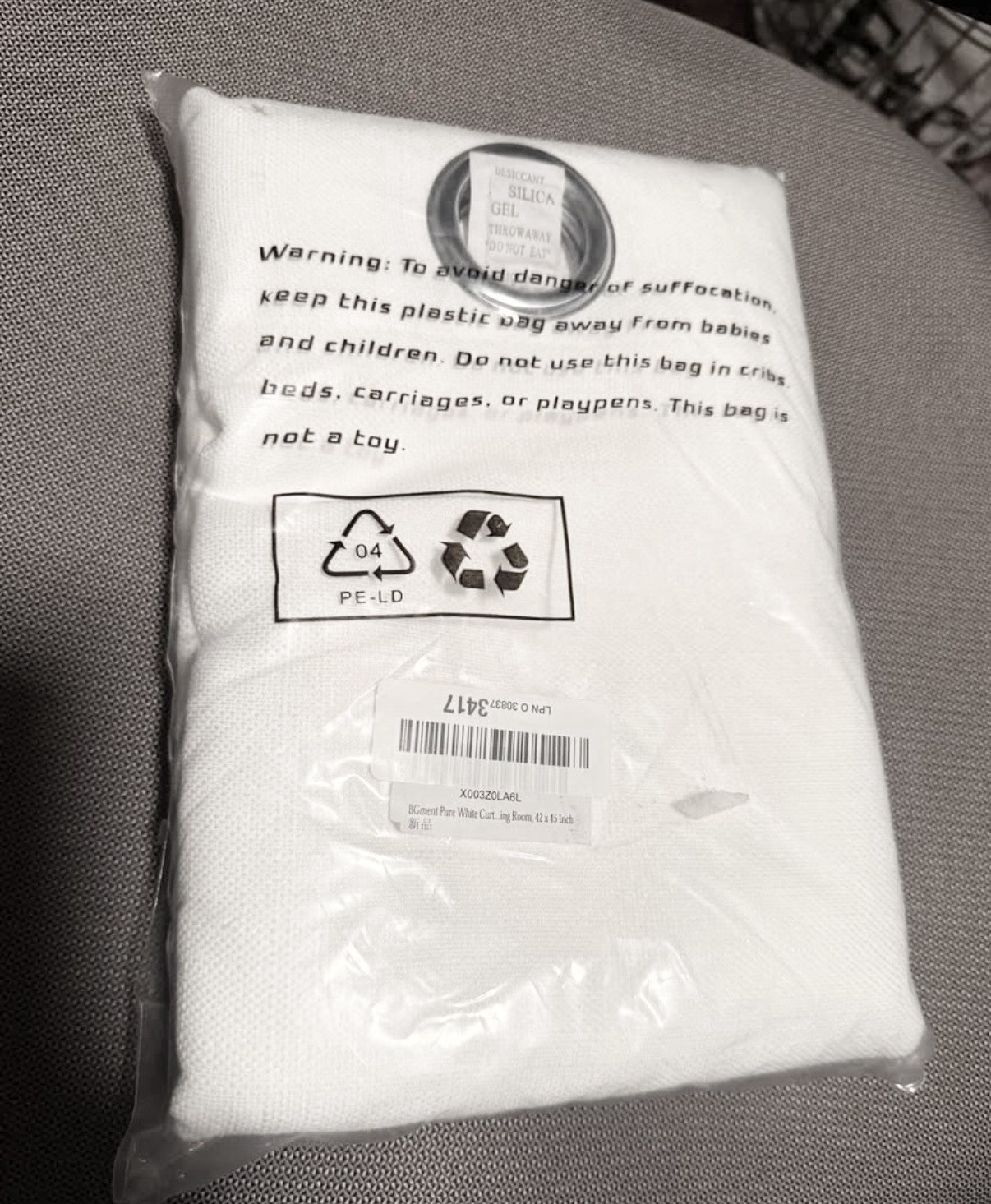 Pure White Curtains 45 Inch Length 2 Panels Set for Bedroom – NIP!