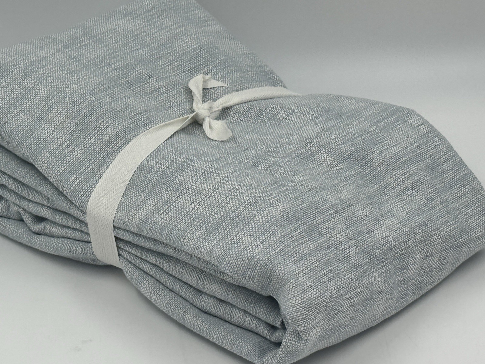 New Pottery Barn Seaton Textured Cotton Light Filter Curtain, 50×96 Mineral Blue