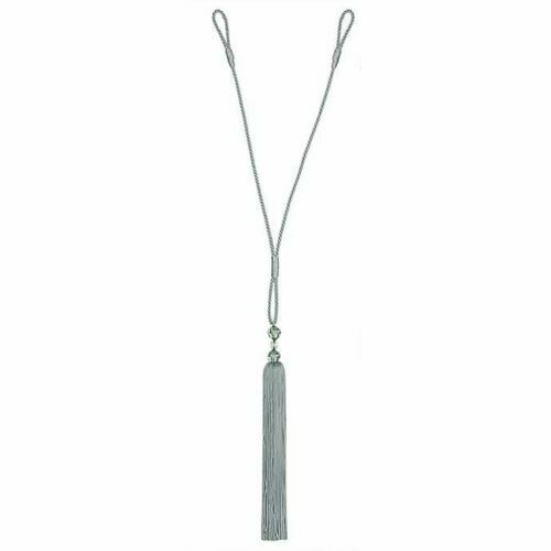 Trimland Trimmings Crystal Curtain Tie Back With Fringe in Spa – Set of 2