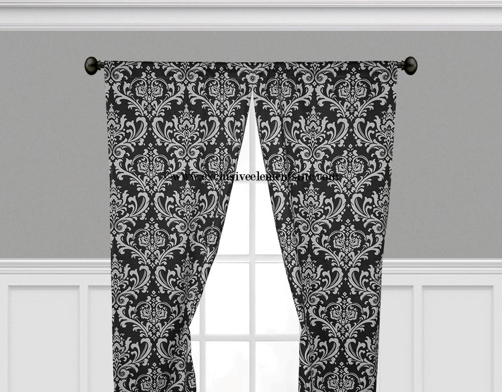 Black and White Curtain Panels Window Treatments Drapes Modern Curtains Decor