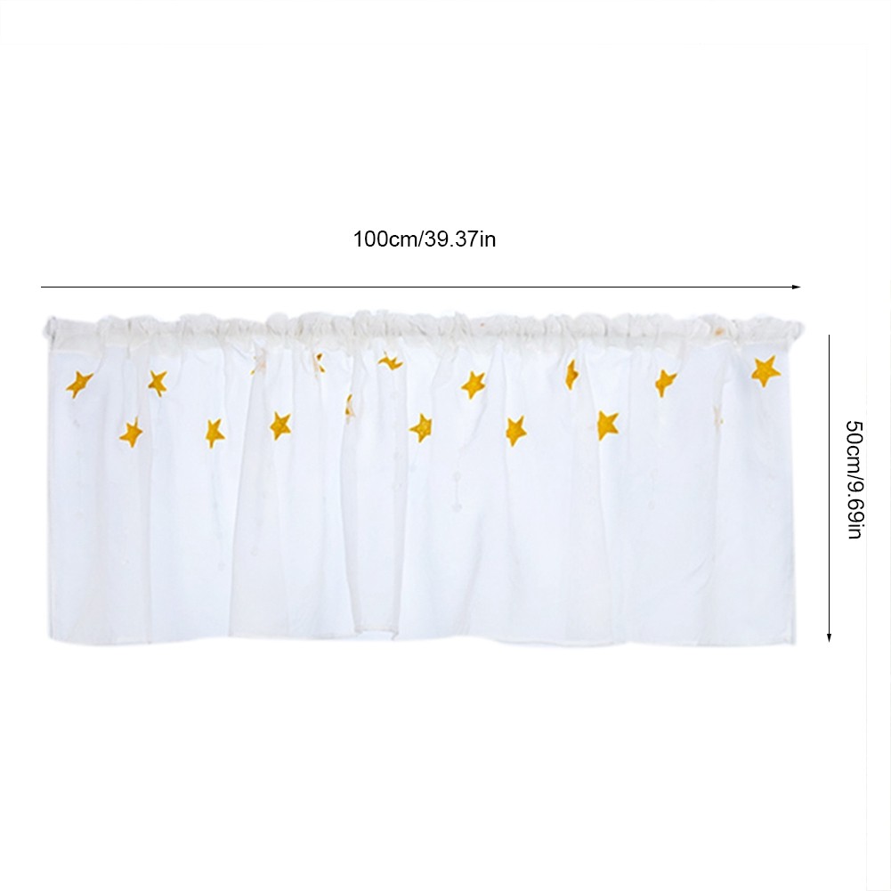 Kitchen Tiers Cabinet Embroidery Curtain Short Curtain Half Window
