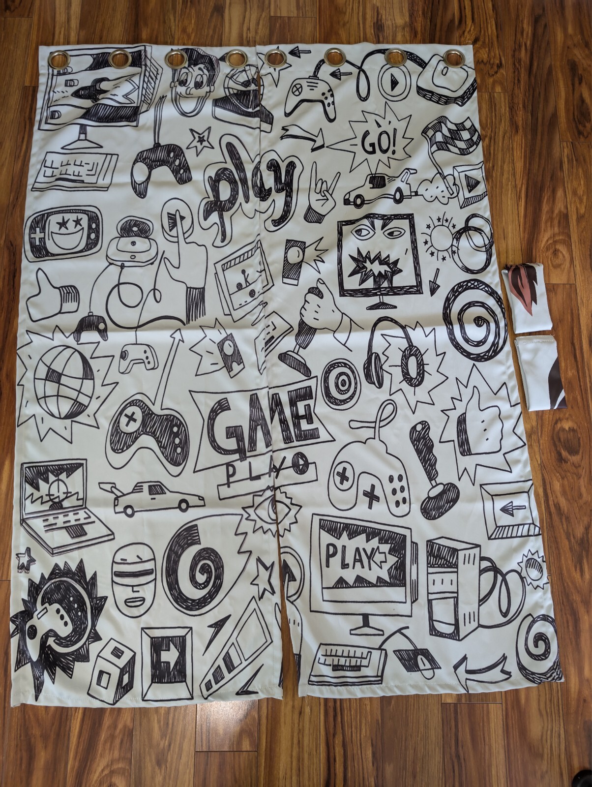 Video Game Curtains W42 x L63 Inch Rod Pocket 42W x 63L x 2, Decor Multi 30