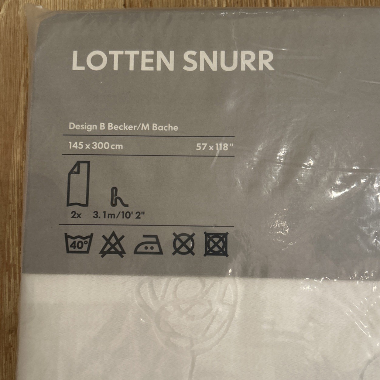 IKEA LOTTEN SNURR Curtains NEW 57 x 118” 145 X 300cm White Sheer Panels NEW