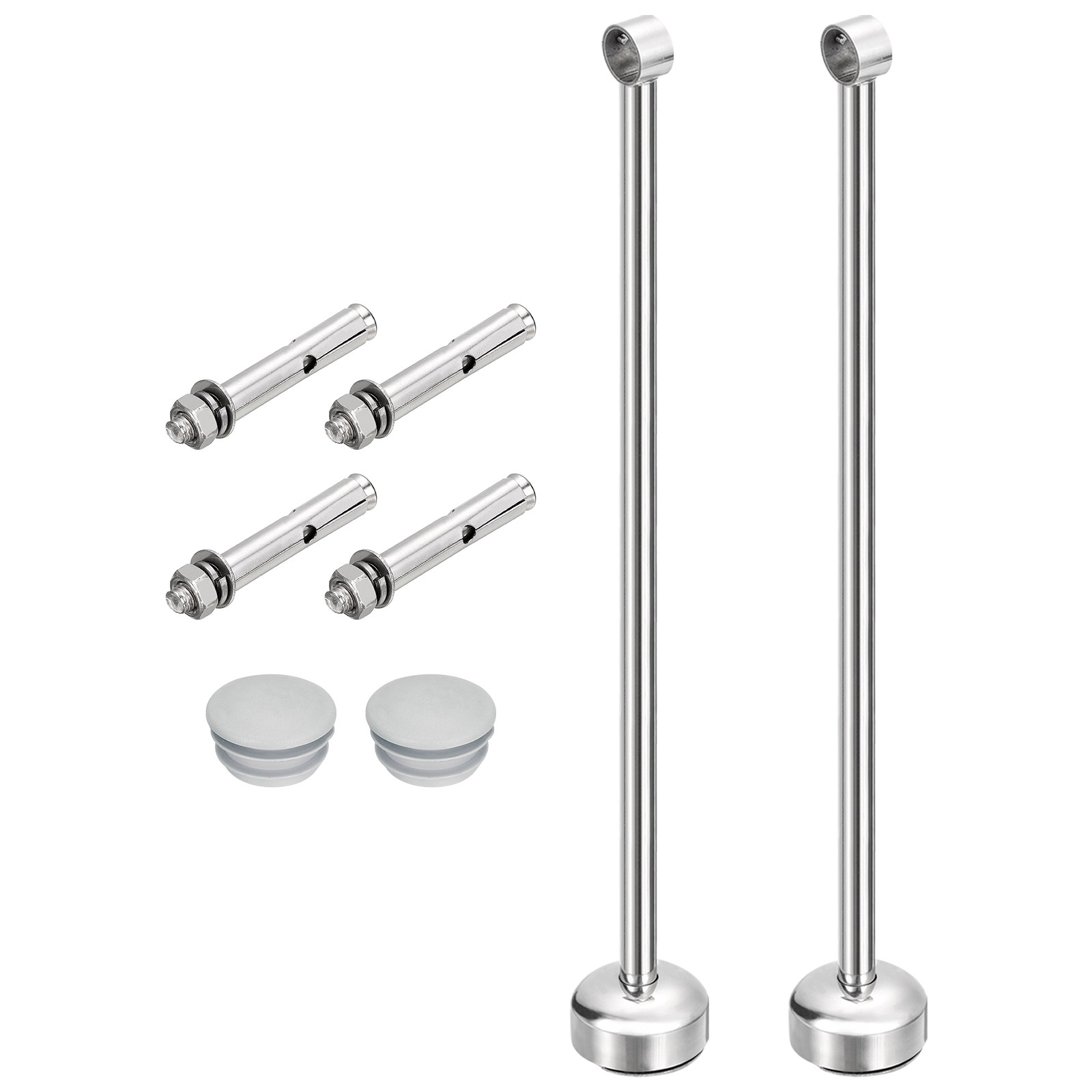 4 Set Ceiling Mount Curtain Rod Bracket 25mm/0.98″ Pipe Length 500mm/19.69″