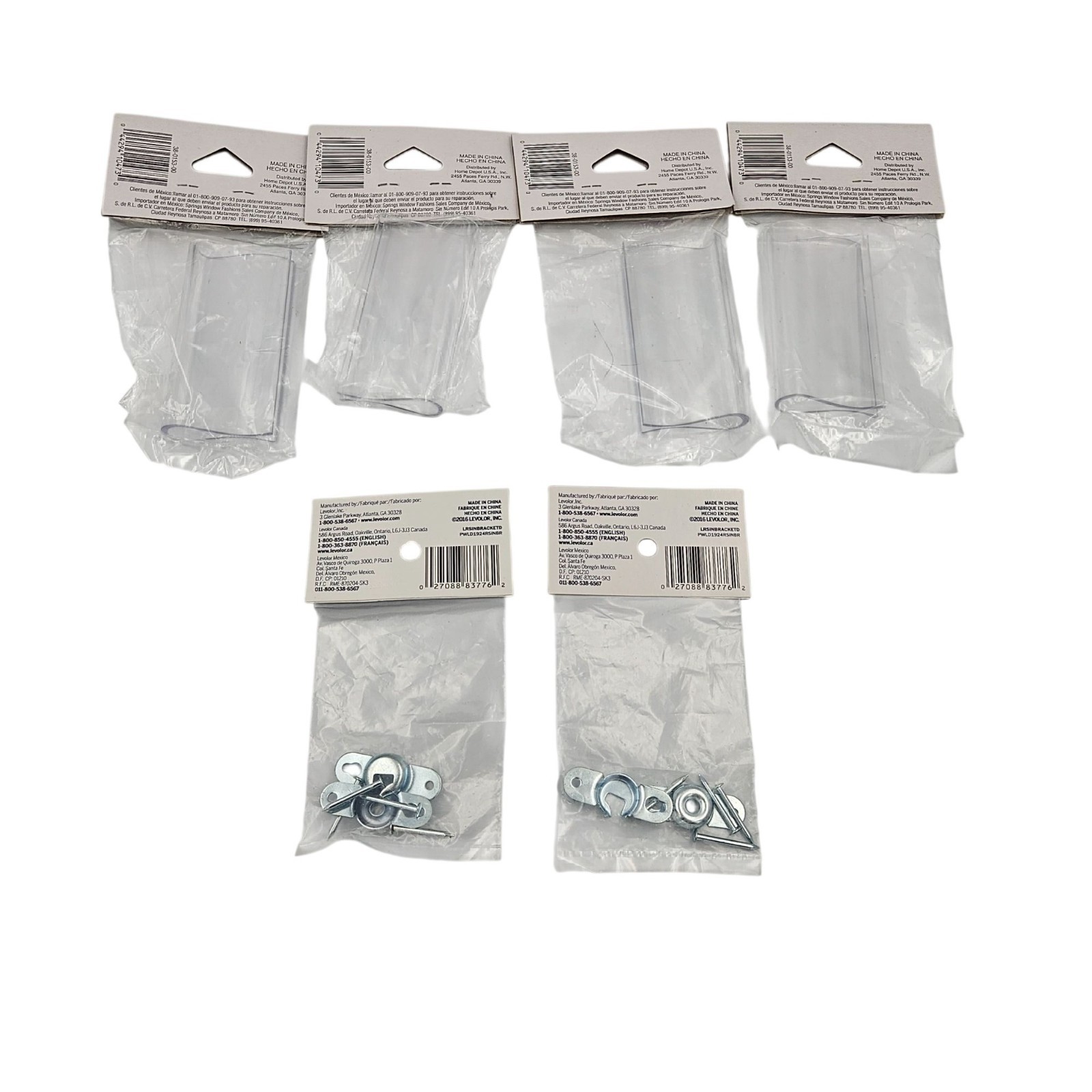 Bali Roller Shade Hem Grips & Levolor Inside Mount Shade Brackets Set Of 6