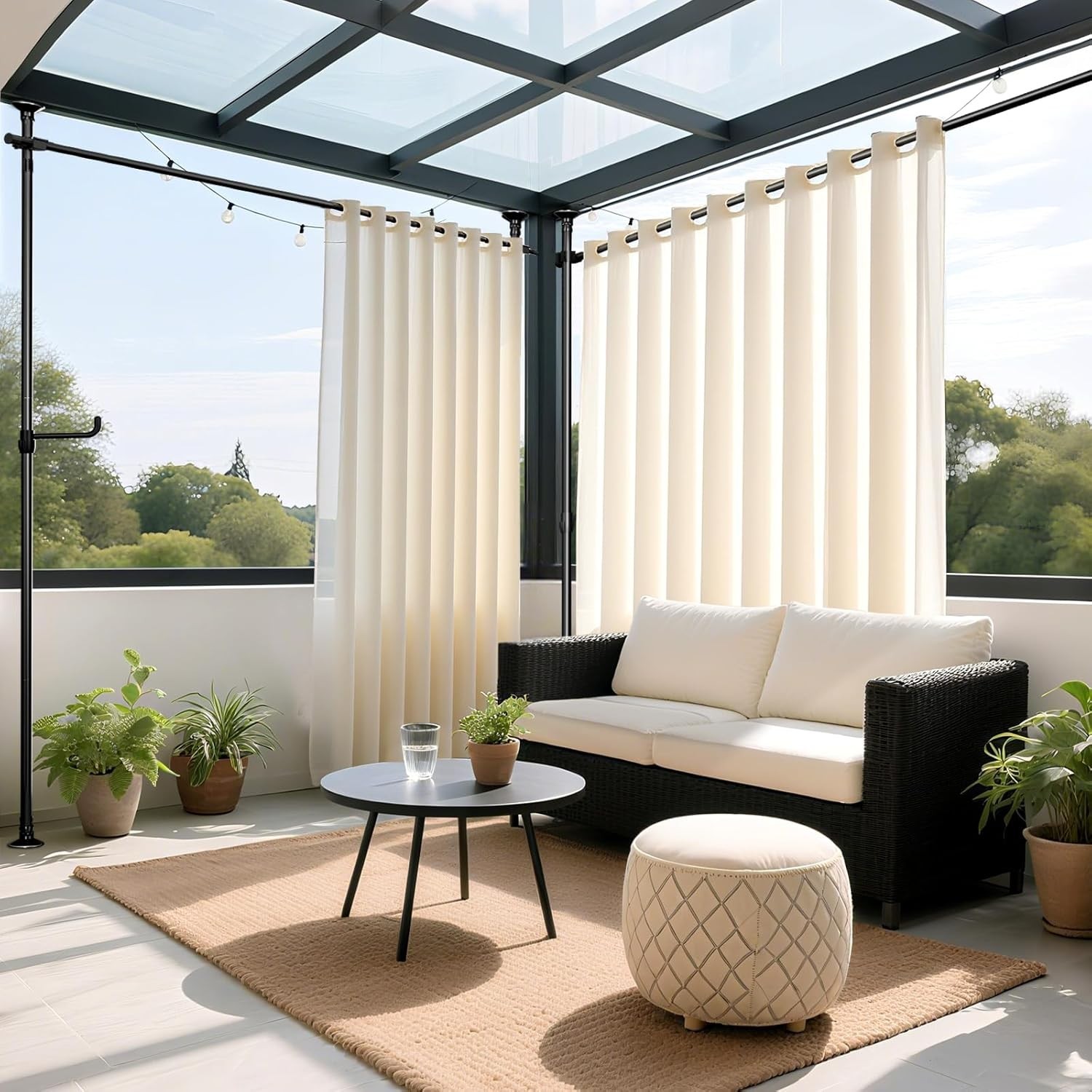 Seamless Room Divider Curtain Rod No Drilling Space Partition Adjustable Privacy