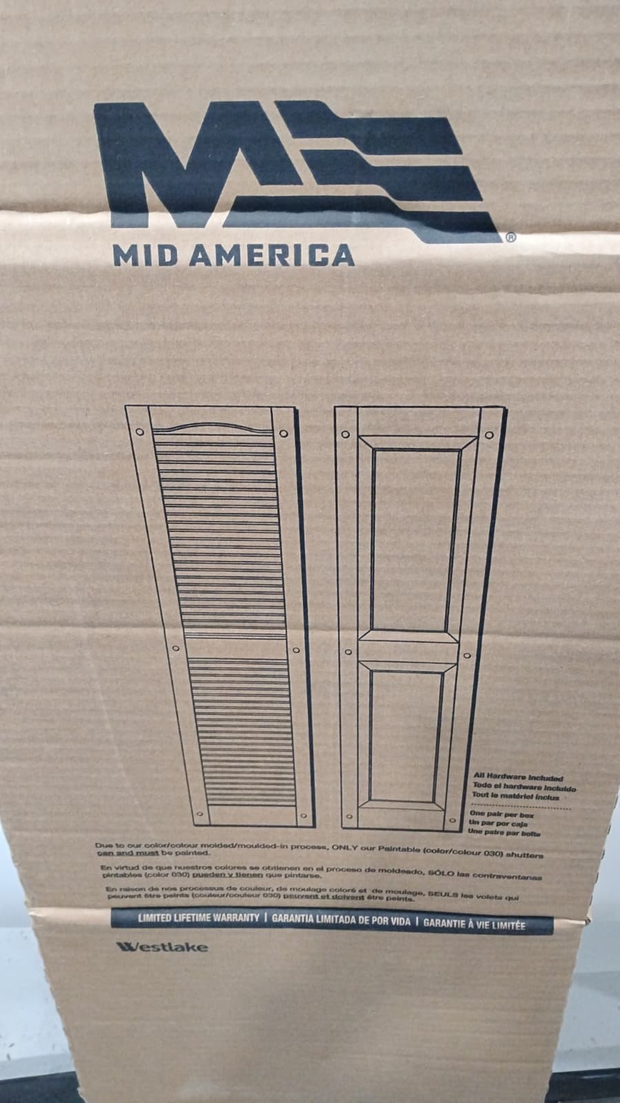 Mid America Raised Panel Window Shutters Black Woodgrain 14.75″W x 59″H