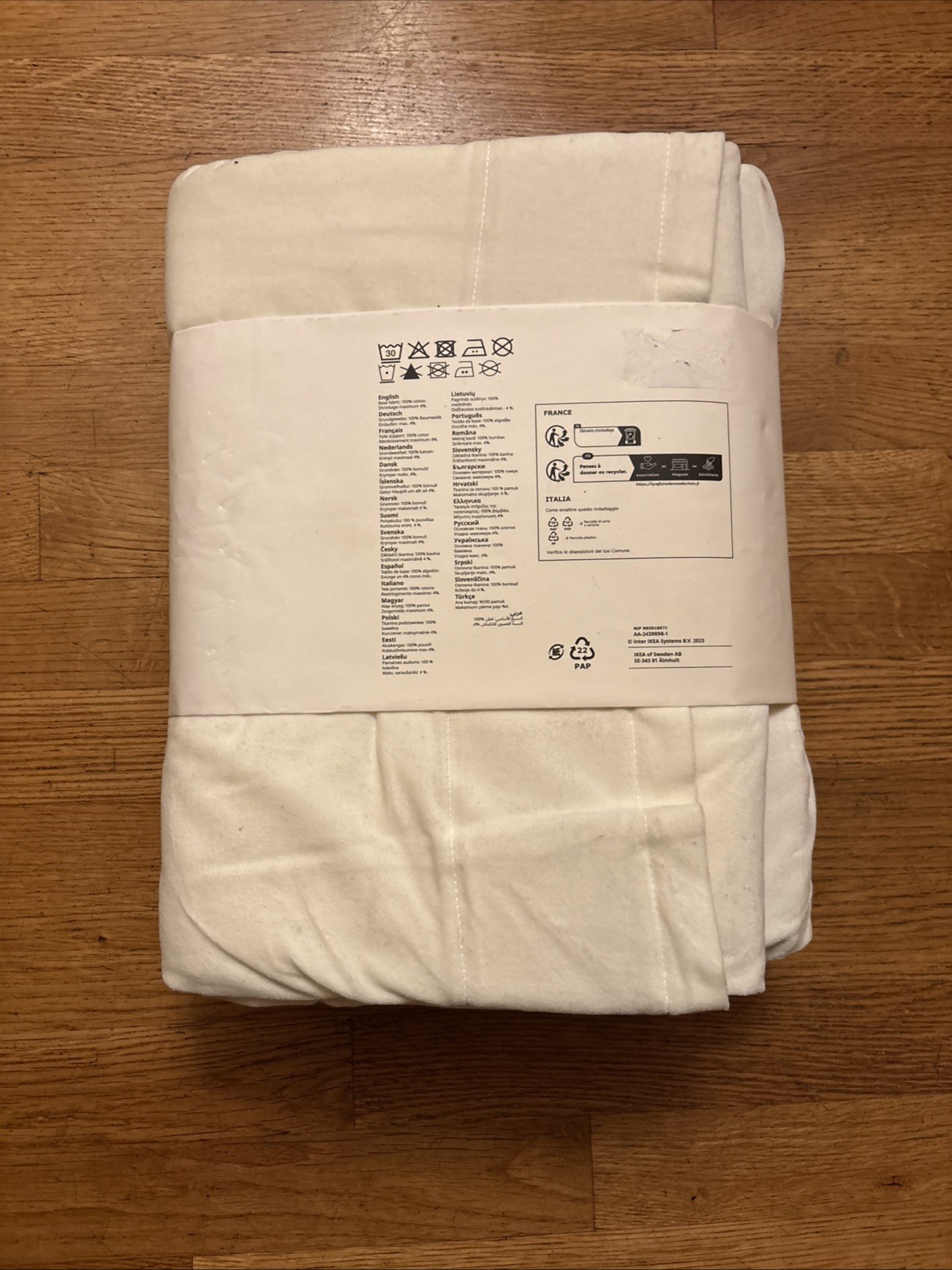 IKEA Sanela Curtains White 55 X 98″ Velvet 2 Panels 1 Pair 105.914.03
