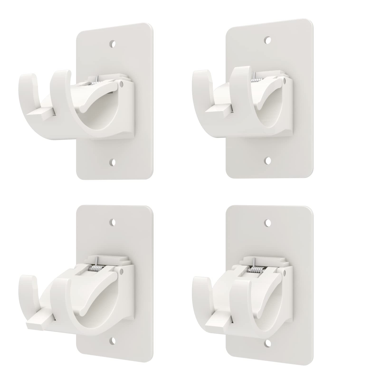4PCS No Drill Curtain Brackets, Self-Adhesive Rod Holders, Universal Plastic …