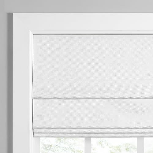 ECLIPSE LANE CORDLESS ROMAN SHADES FOR WINDOWS X 35 IN WIDE X 64 IN LONG – WHITE