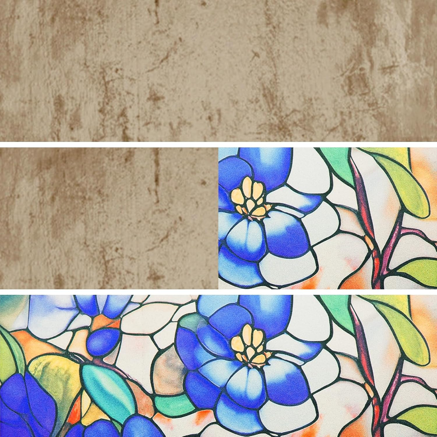 Window Privacy Film Glass Style Floral UV Protection Heat Insulation 24″ x 36″