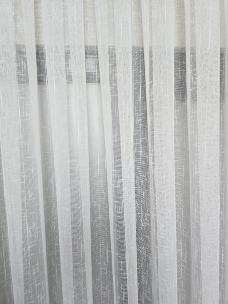 Natural Linen Textured Stylish Tulle Curtain 1 to 2,5 pleated, Ecru Color, Light