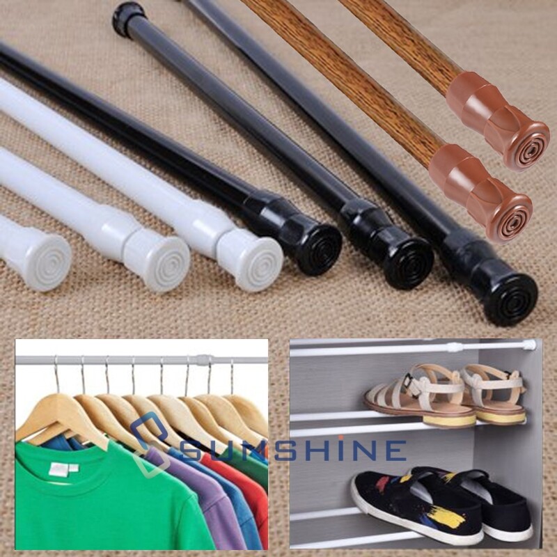 Spring Tension Curtain Rod For Window Kitchen Bathroom Cabinet Adjustable Length