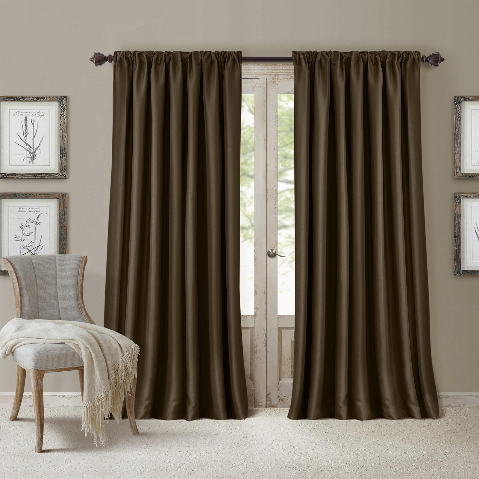 Elrene Home Fashions All Seasons Energy Efficient Room Darkening -Rod Pocket …