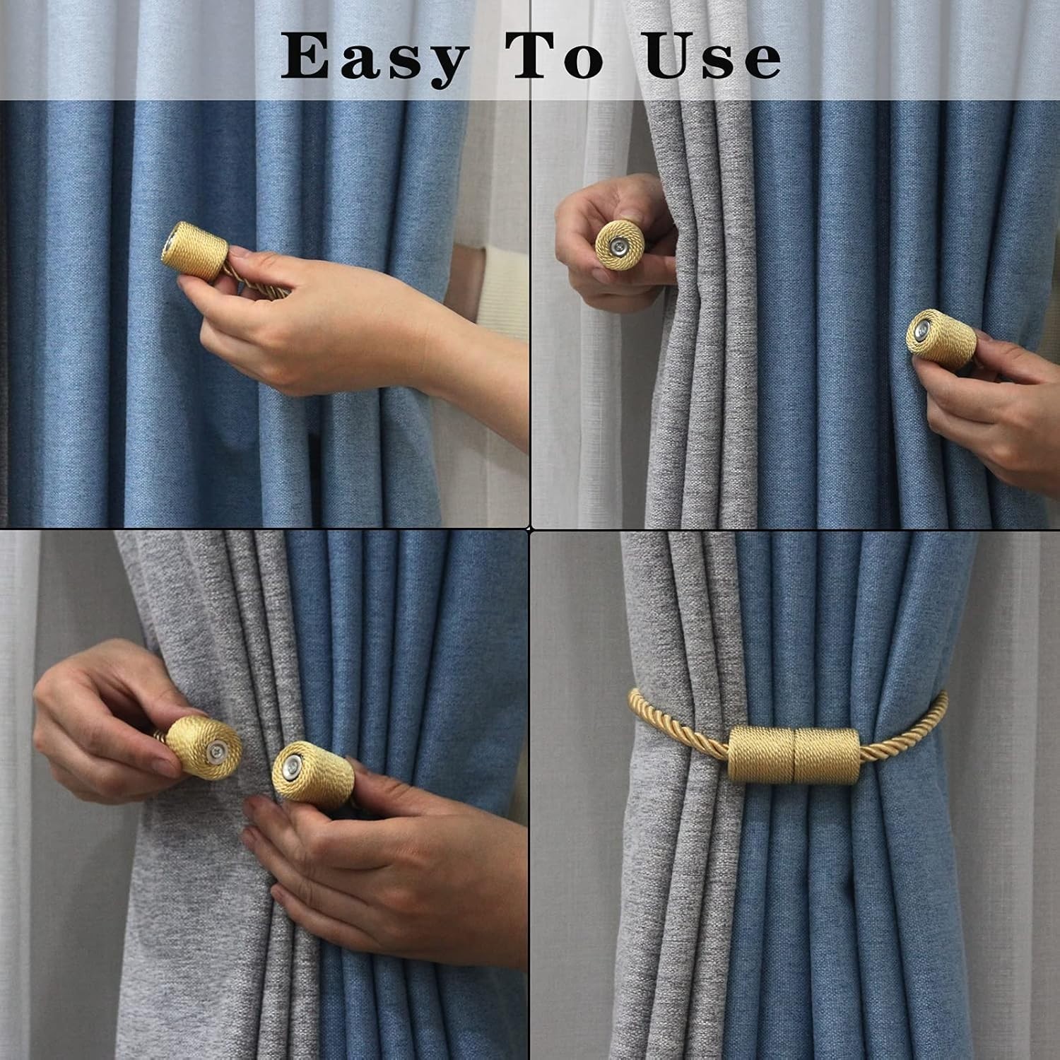 2 Pack Strong Magnetic Curtain Tiebacks Outdoor Elegant Decorative Tie Backs …