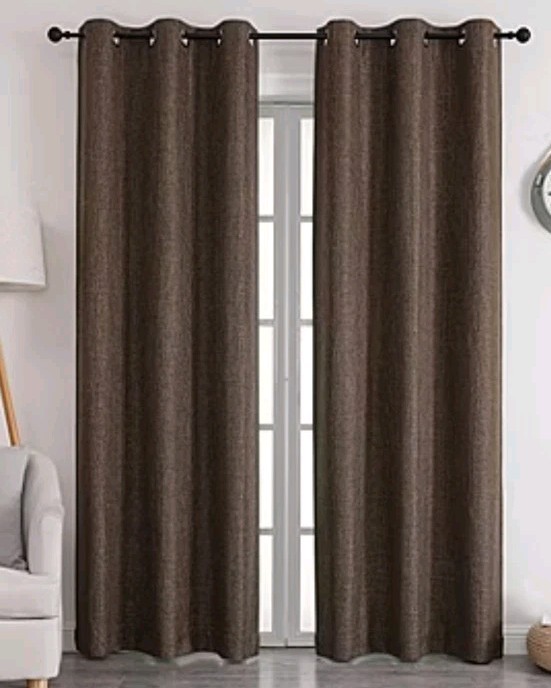 1 Pair Max Blackout Emerson Solid Grommet 100% Blackout 38×84 Dark Mocha