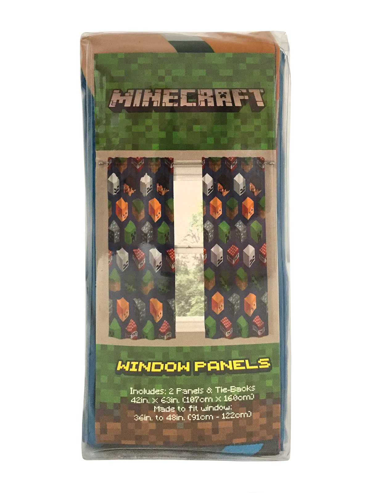 Minecraft Isometric Blue 63 in Drapes 4 Piece Set – Beautiful Room Decor&Easy…