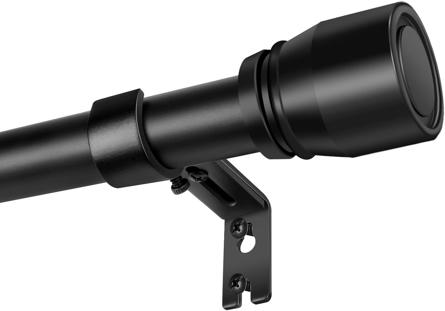 1” Diameter Matte Black Curtain Rod Itself Is 30-90 Inch 2 Pack, Fit 30 to 84 In