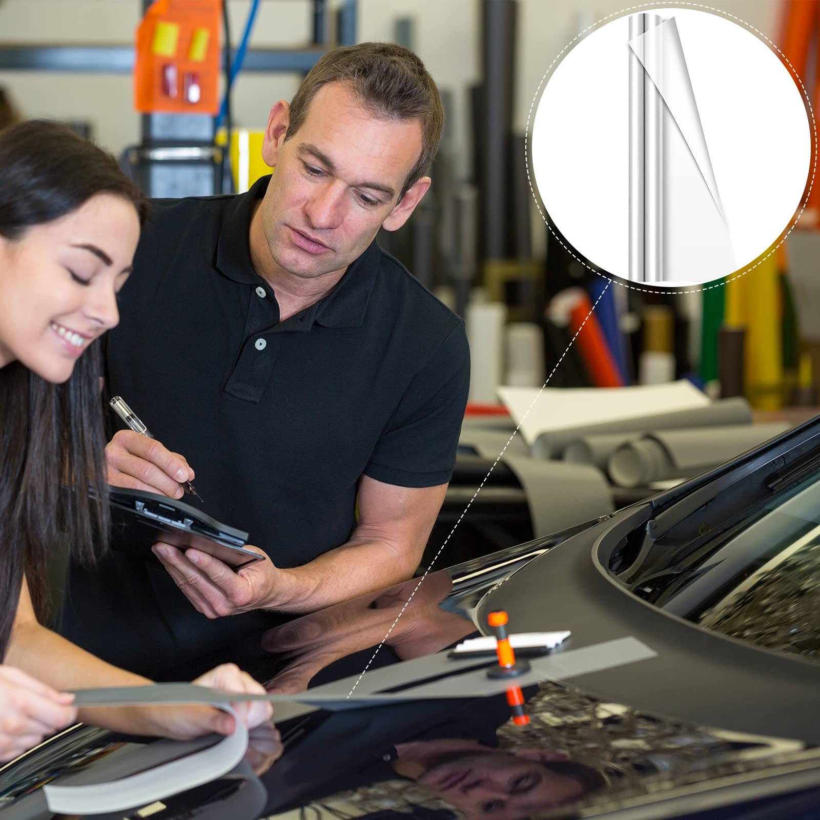 Car Surface Protection Vinyl Film – 12″X120″ Scratch Resistant Clear Wrap
