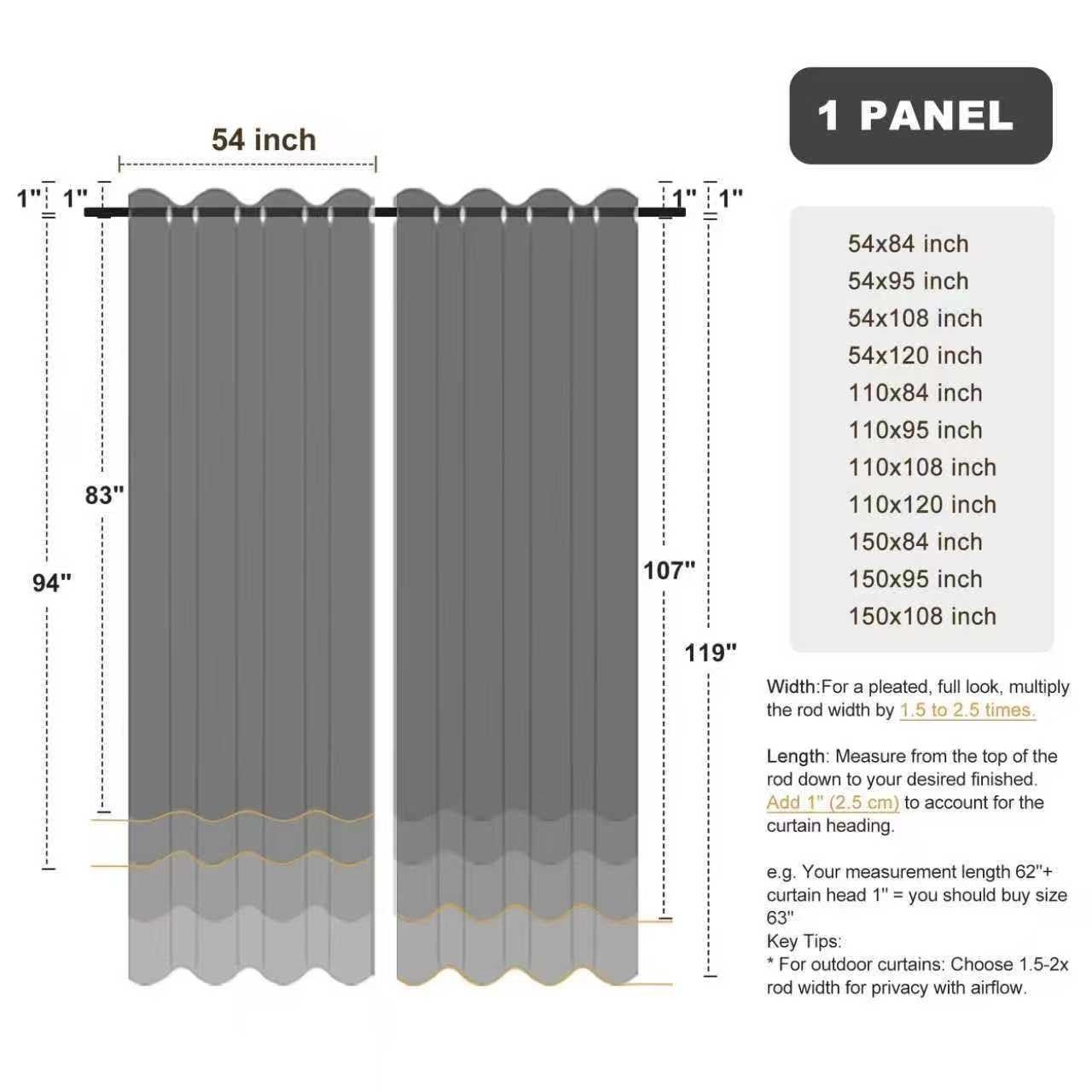 Outdoor Curtains for Patio Water Resistant