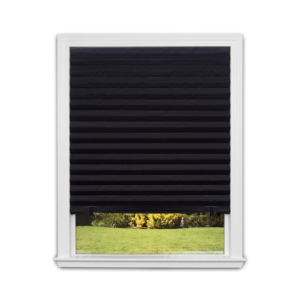 Redi Shade No Tools Original Blackout Pleated Paper 36″W x 72″H, Black