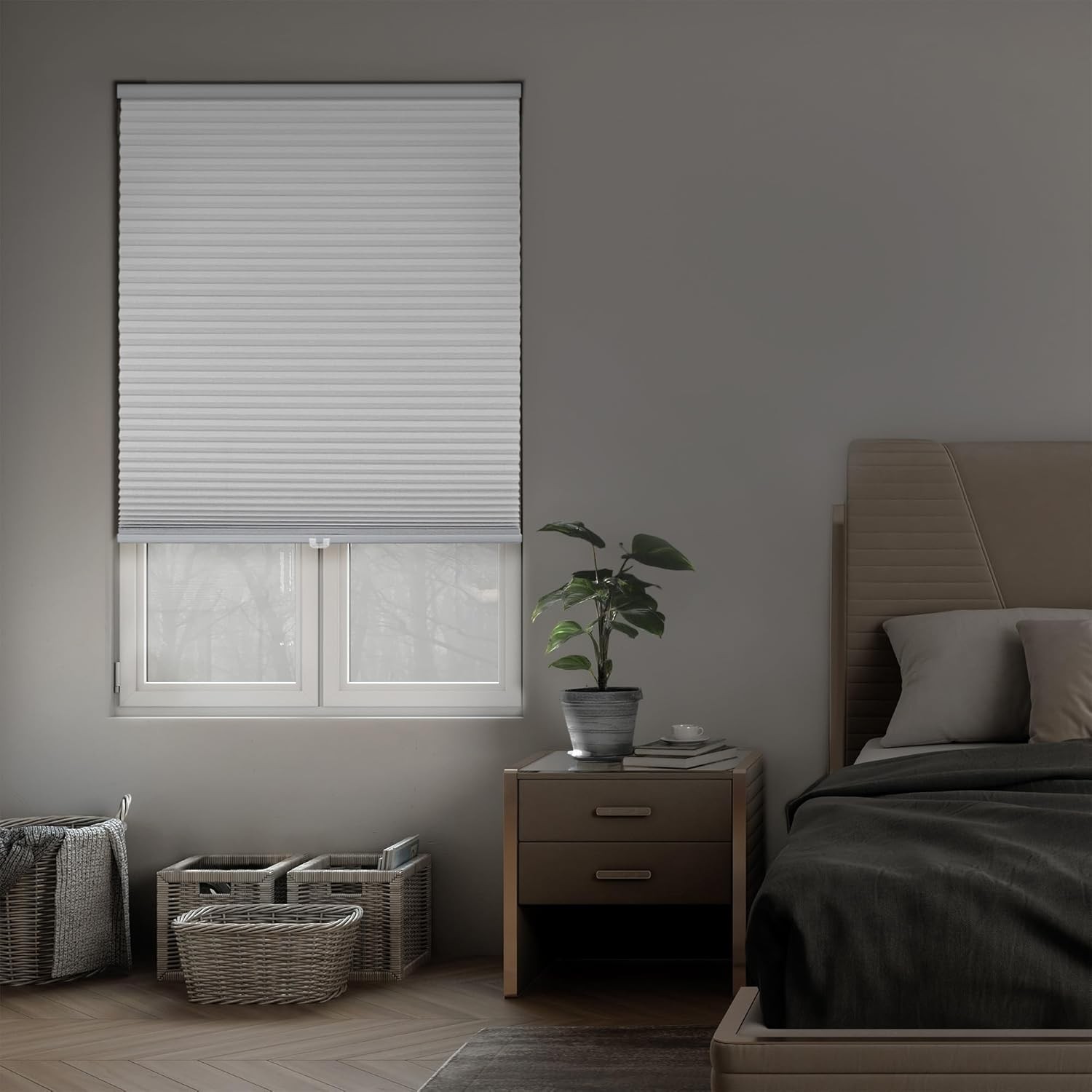 Cordless 1.5 in Blackout Cellular Shade – Inside/Outside Mount, Eco Safe