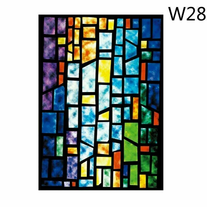 Window Films Light Filter Church Chapel Stained Cling Glass Stickers Home Modern