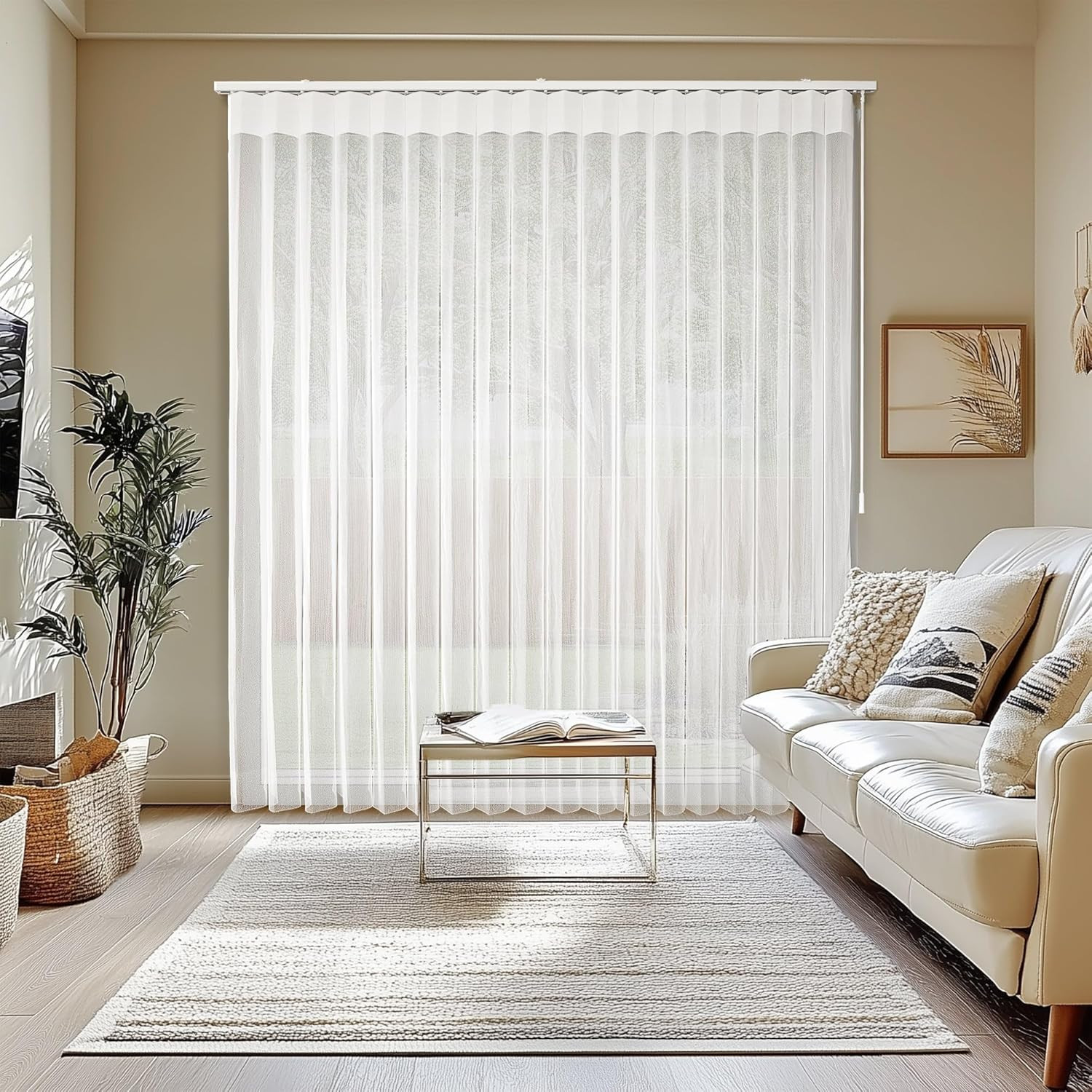 Vertical Blinds for Sliding Glass Doors & Patio Doors, Oxford Alabaster (Vinyl),