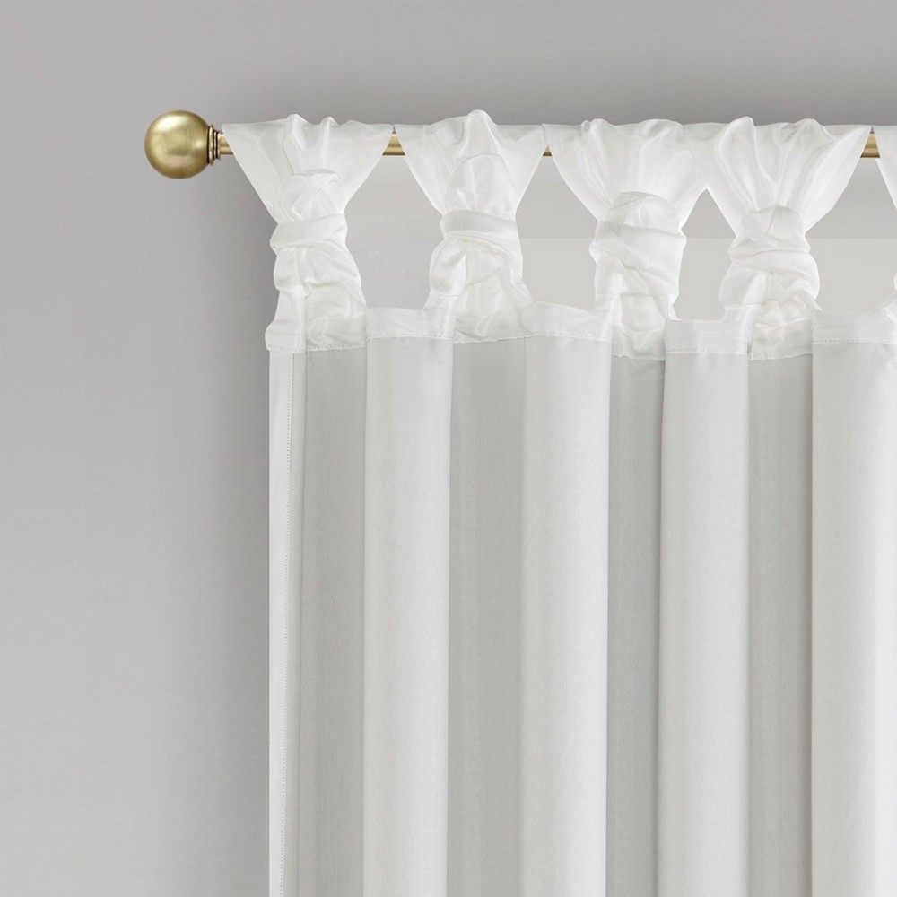 Twist Tab Total Blackout Window Curtain Panel White 50×84″ Blackout