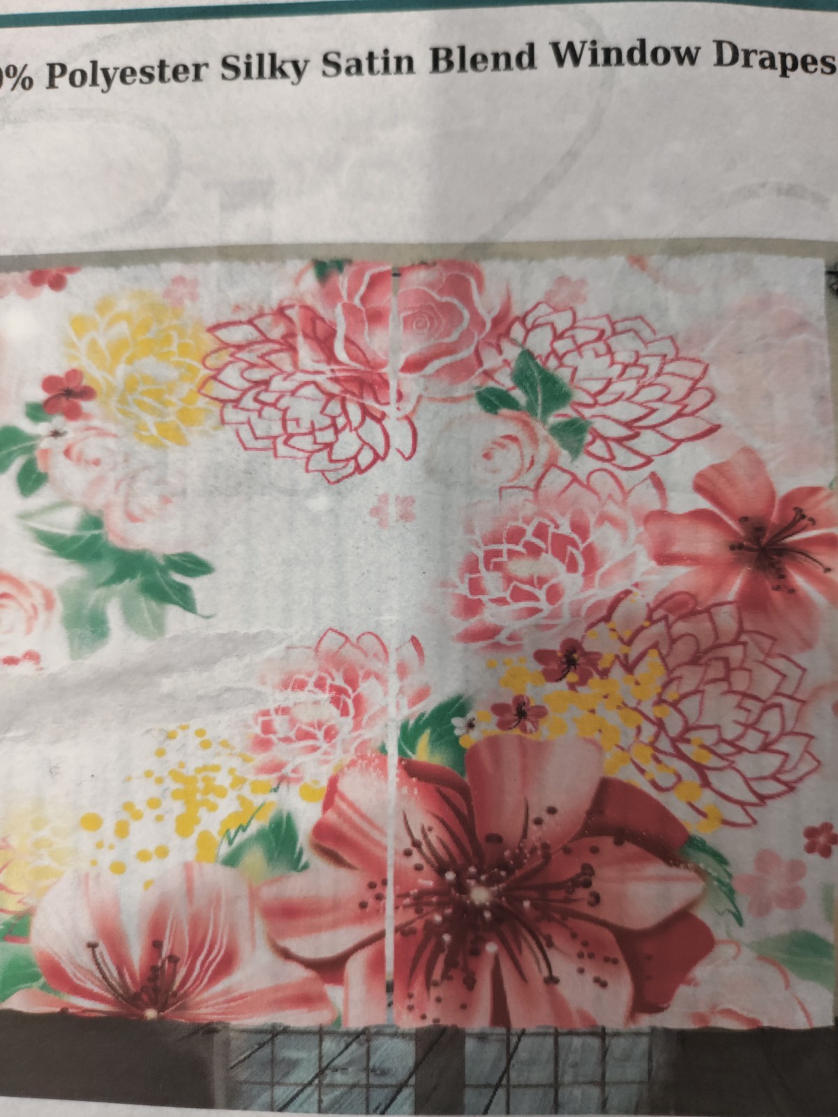 Polyester Grommet Floral Light Filtering Curtain Panels Set 2 Multicolor 108×84