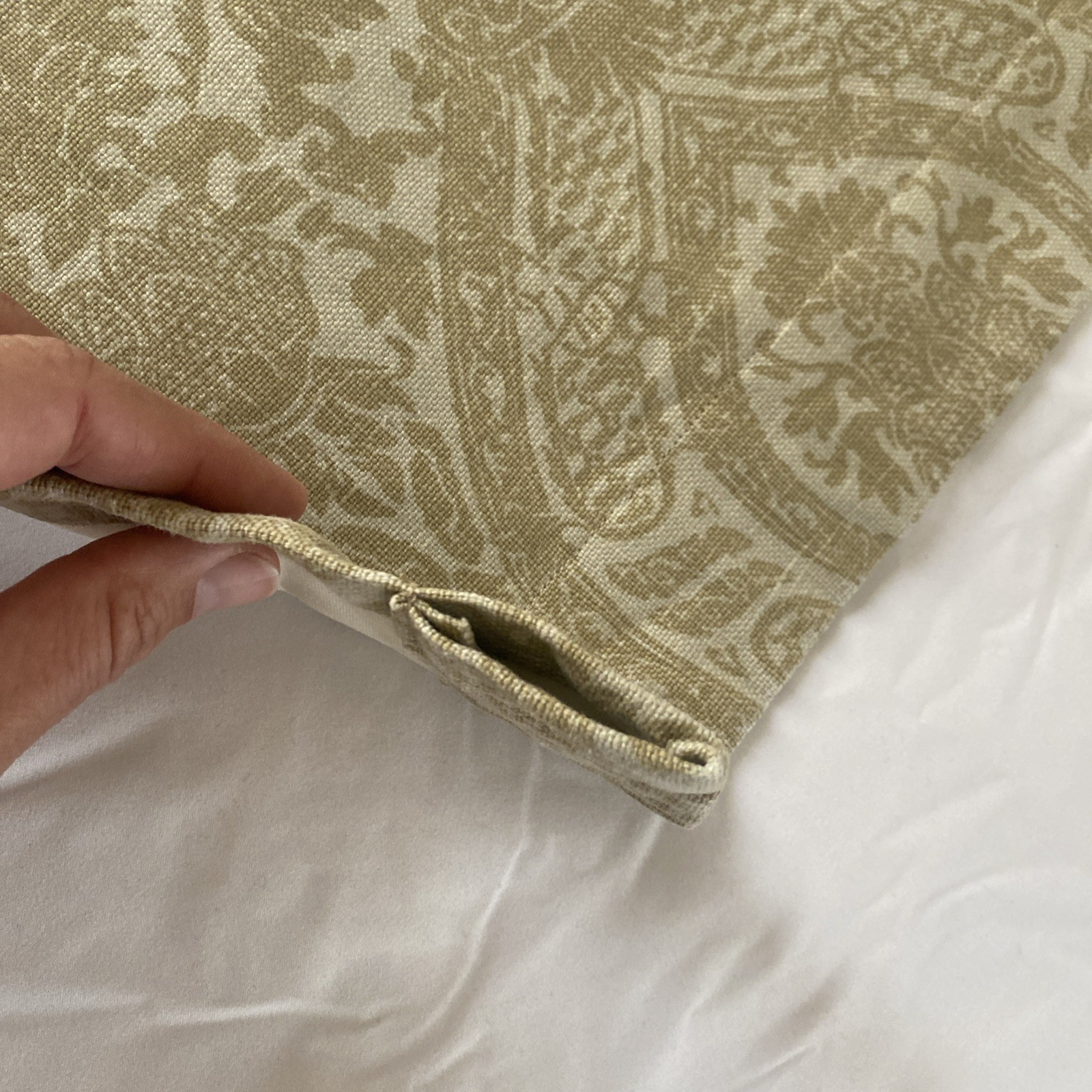 Single Panel Thick Blackout Curtain Green Toile Paisley 51 X 68 inches