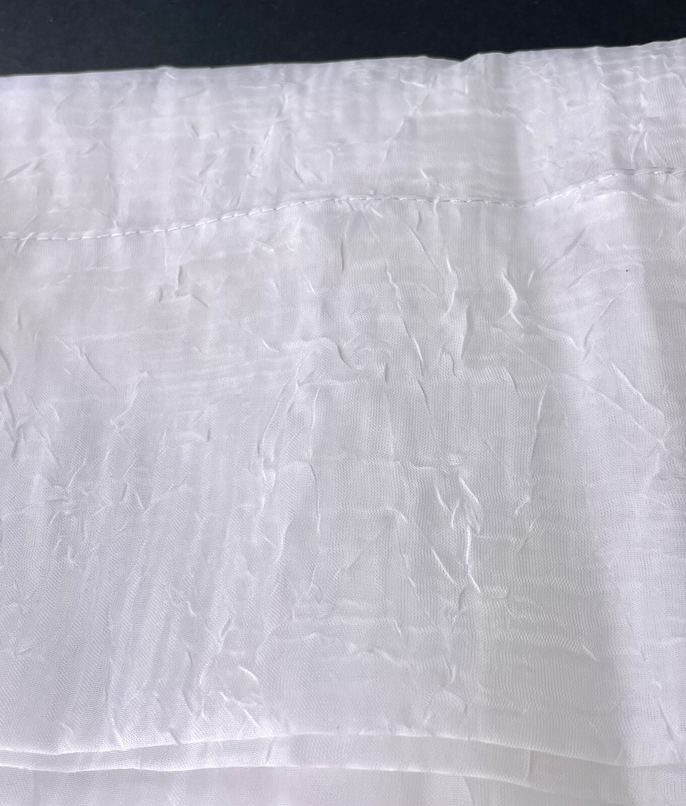 Two 96” L X 50” W White Textured Semi Sheer Panels With Brushed Nickel Grommets
