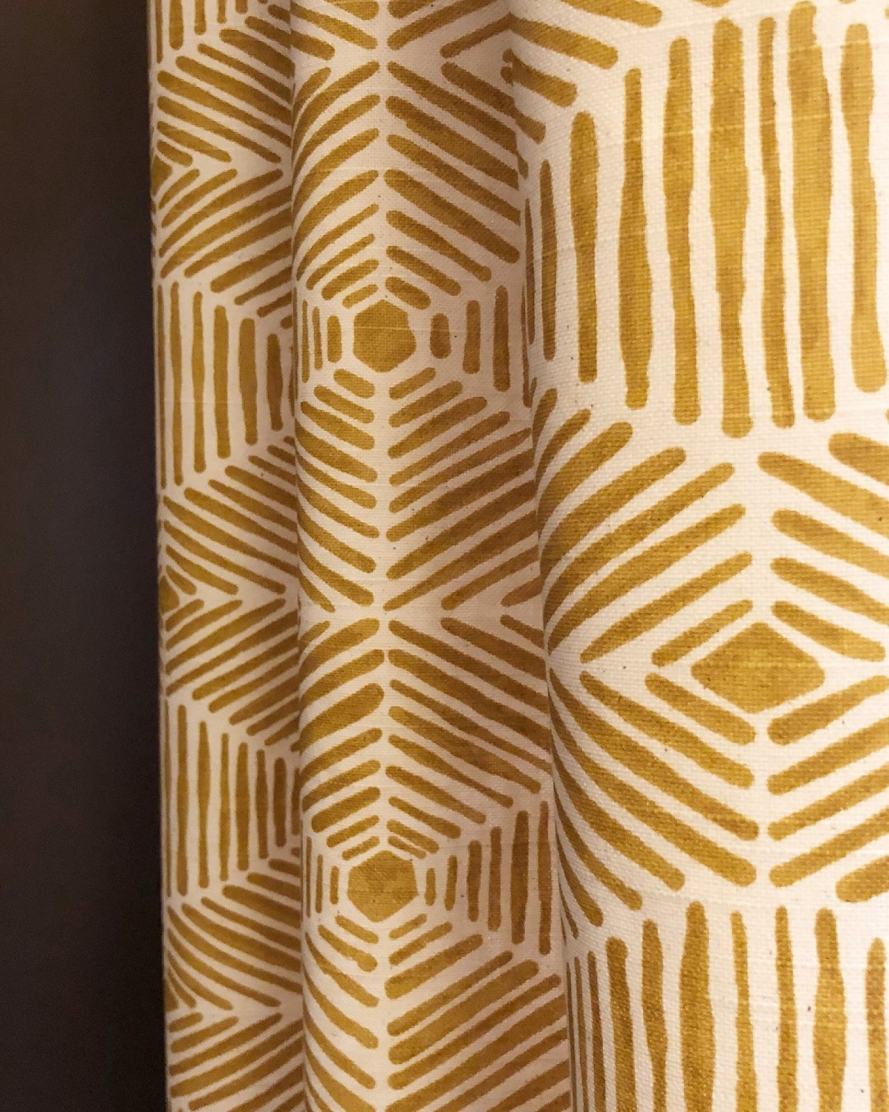 Curtains Made in the USA, Heni Goldenrod Natural, Medium Weight Cotton Slub