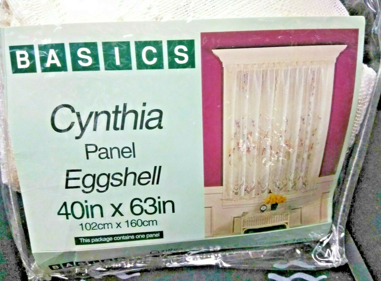 NEW VINTAGE BASICS Cynthia Swag Eggshell (1) Panel 40″x 63″