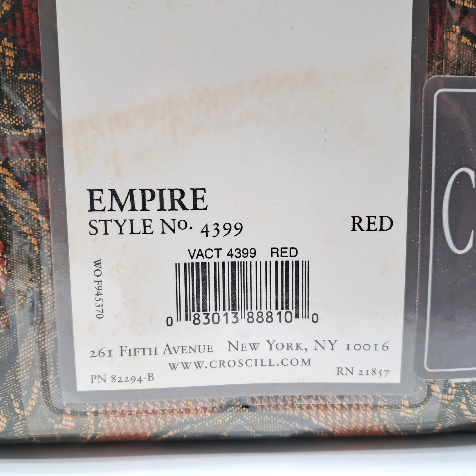 NEW Croscill Empire Imperial Empress Ascot Valance 40×27 Red w/ Gold Tassels