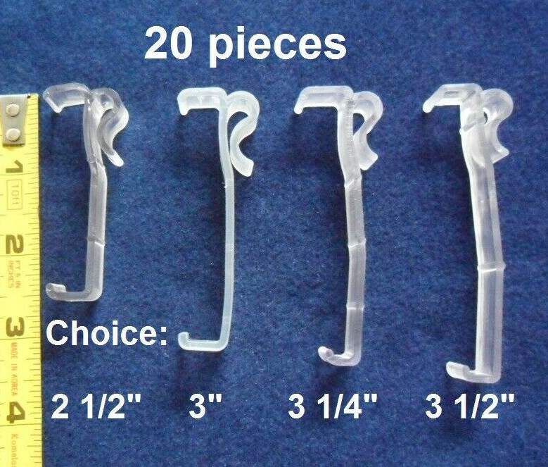 20 pcs 2 1/2″ 3″ 3 1/4″ or 3 1/2″ Valance Clips For Faux & Wood Venetian Blinds