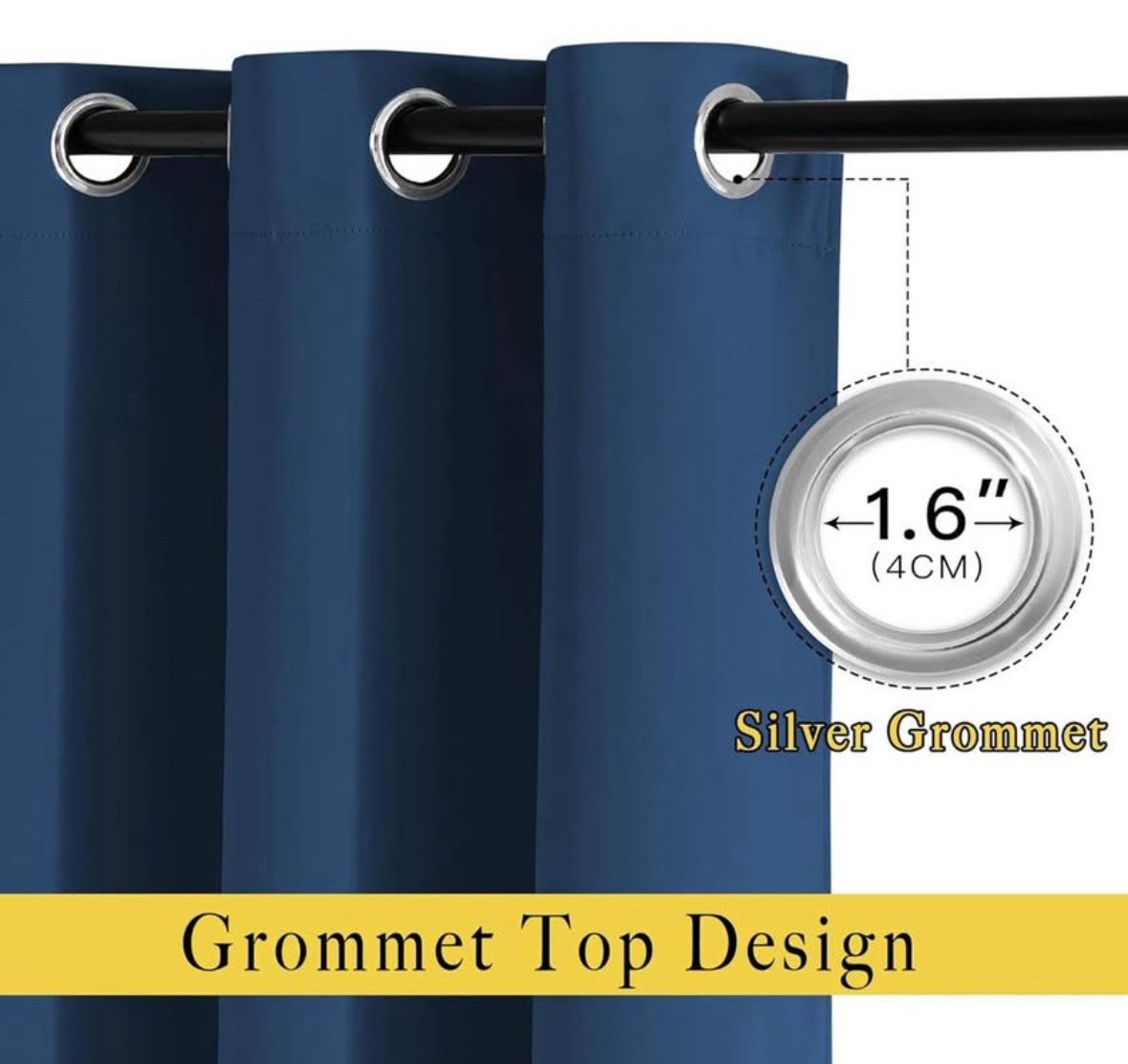 66×118 Moroccan Blue Blackout Curtains With Grommets 2 Panels