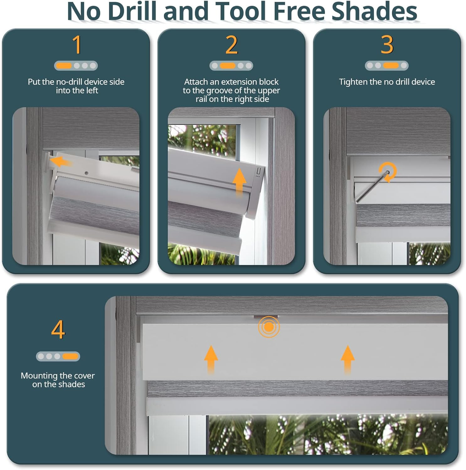 Motorized Cordless Roller Shades with Remote Control – White 34 X 72