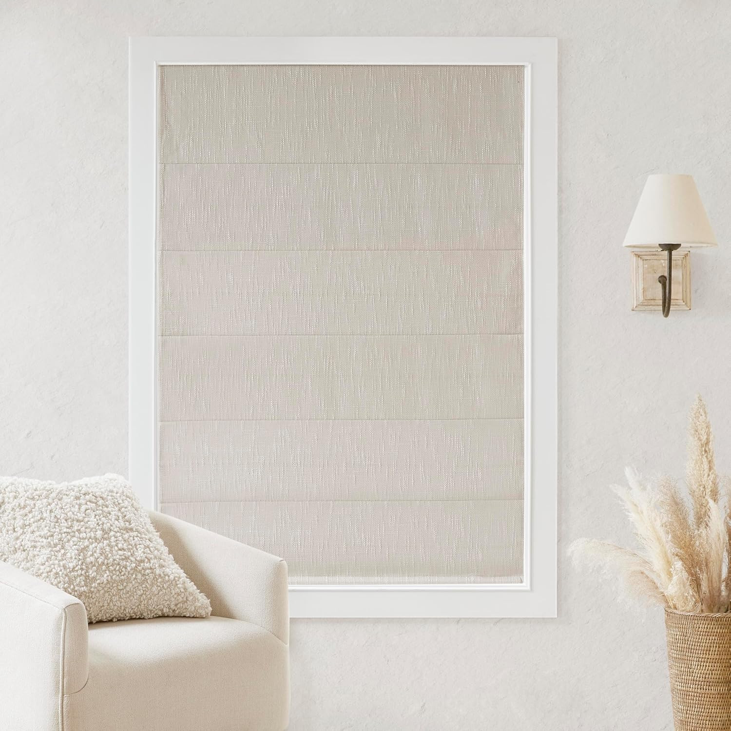 Total Blackout Cordless Roman Shades, Thermal Insulated, 27″ W X 64″ H