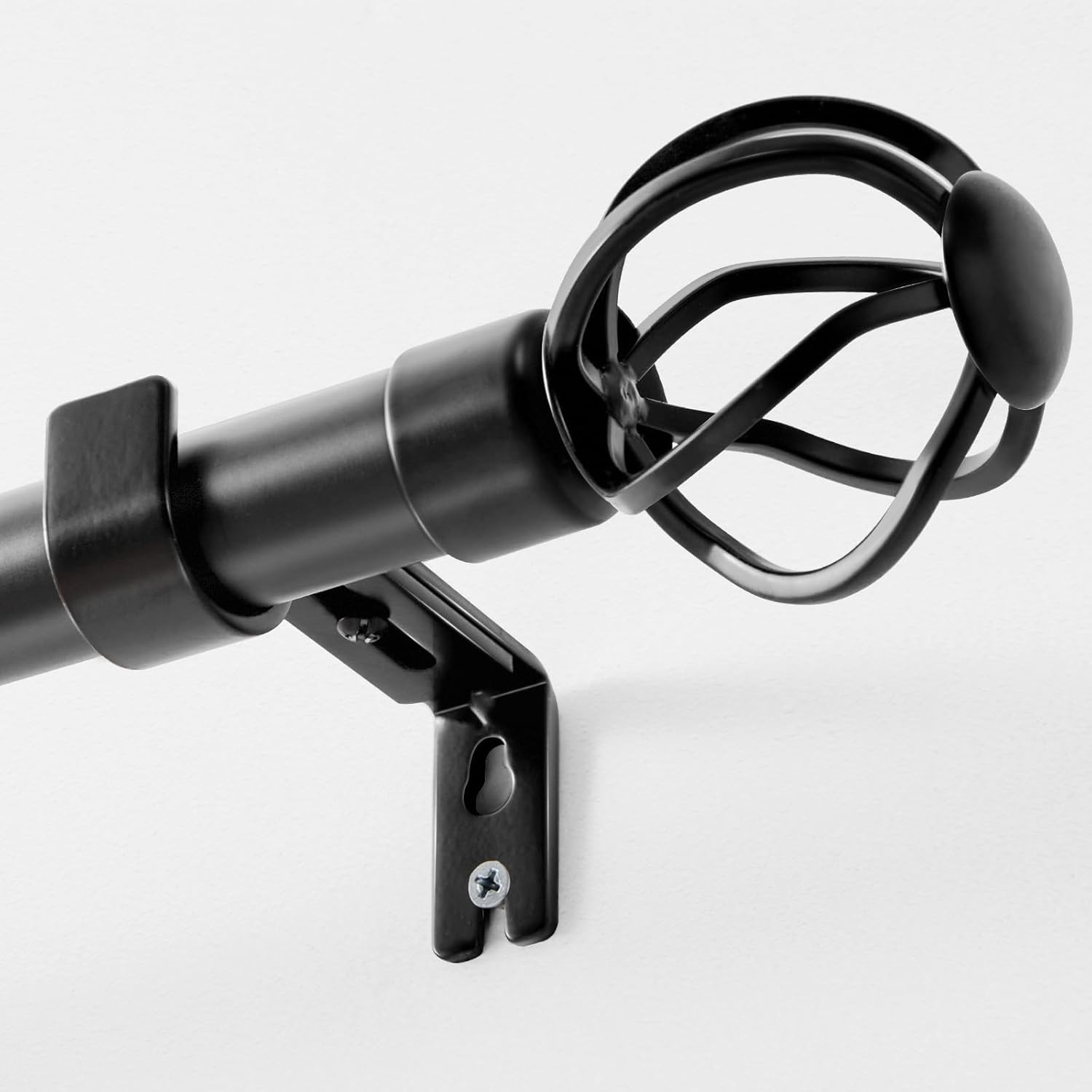 Black Curtain Rods 1 Inch Diameter Heavy Duty Adjustable 36-88″ Outdoor