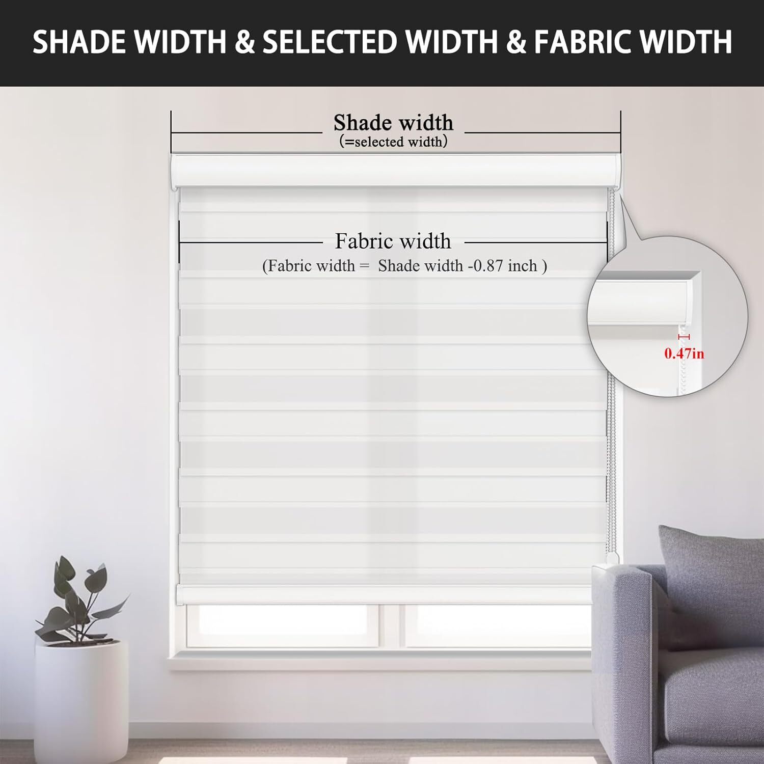 Zebra Dual Roller Blinds Horizontal Window Shade Blind Easy to Install Curtains