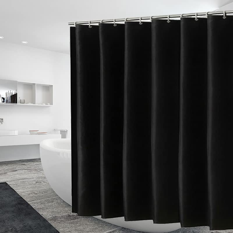 Shower Curtain Liner 72 x 72, Plastic 72″W x 72″L (Pack of 1), Black