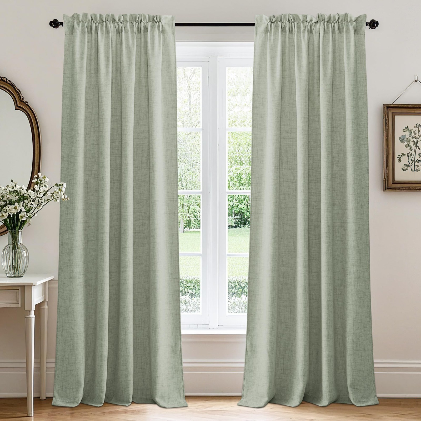 RYB HOME Sage Green 52″W x 72″L 2 Panels