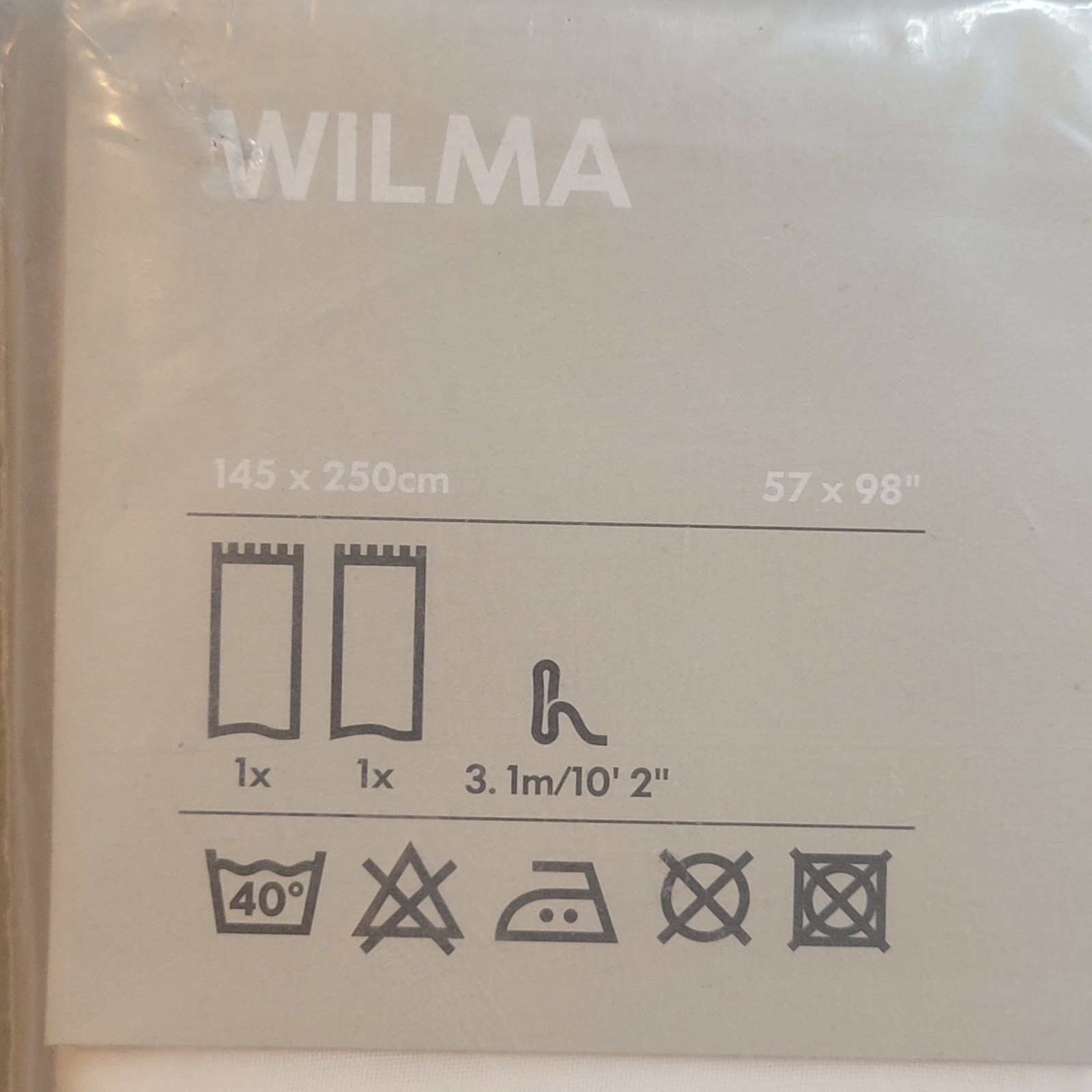 2 Pair of IKEA Wilma Curtains 57″ x 98″ White 501.120.00. 4 Panels Total