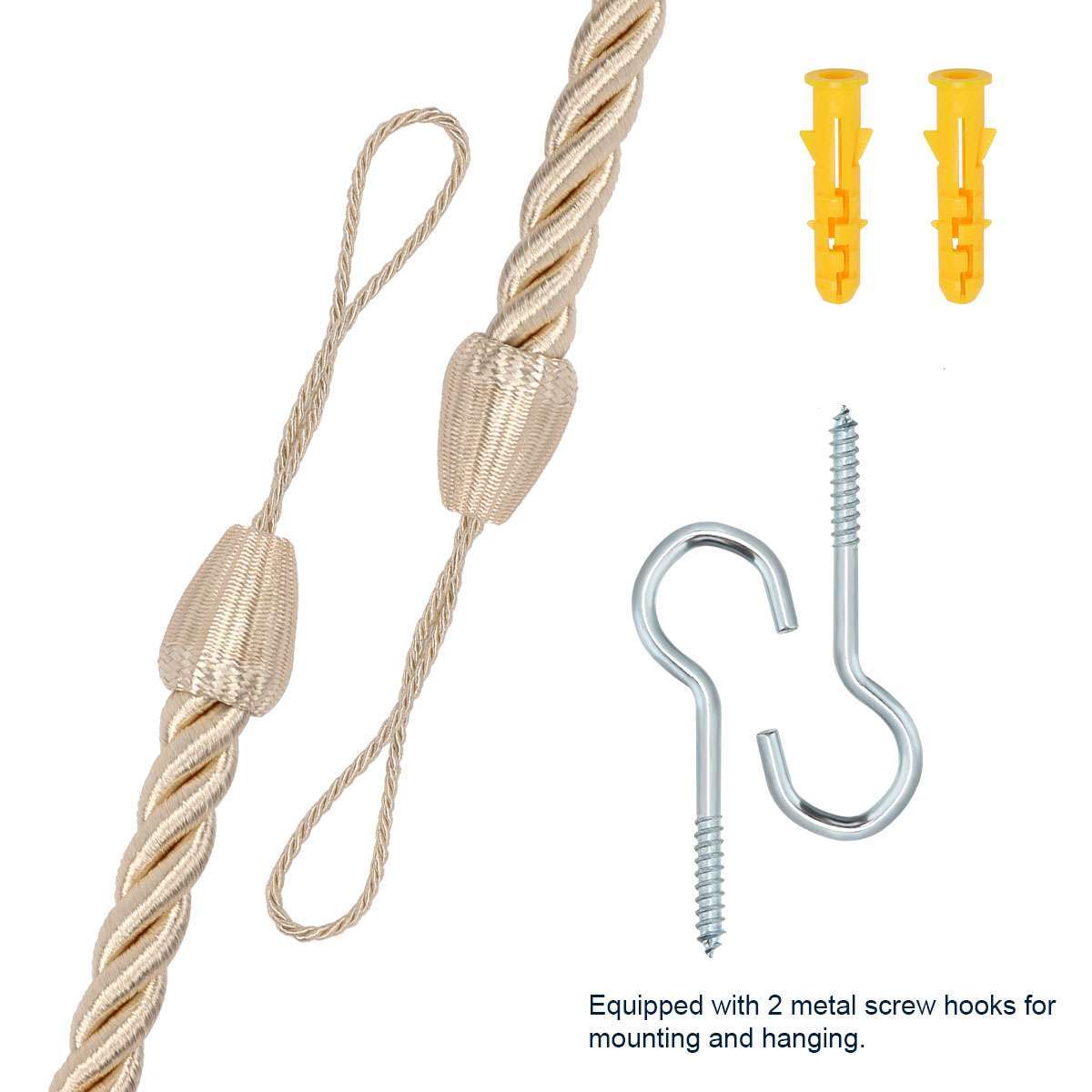 2 Pack Durable Curtain Tie Ropes Holder Tieback Window Tie Backs Home Decoration
