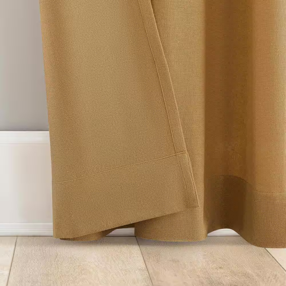 Boulder Button Tab Camel Cotton Blend 40 In. W X 84 In. L Tab Top Light Filterin