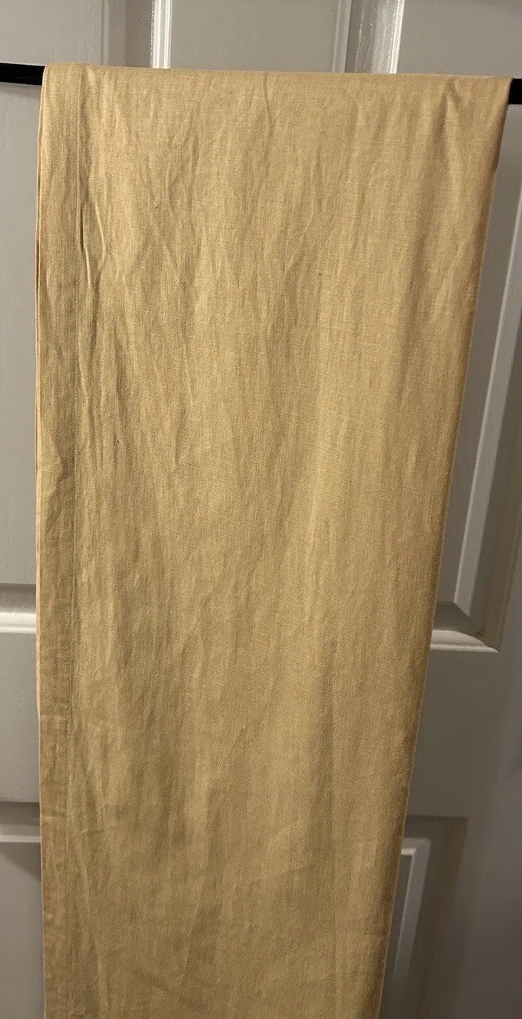 1 Croscill Tan window curtain panel Button Down Linen/Cotton 44”x84” New