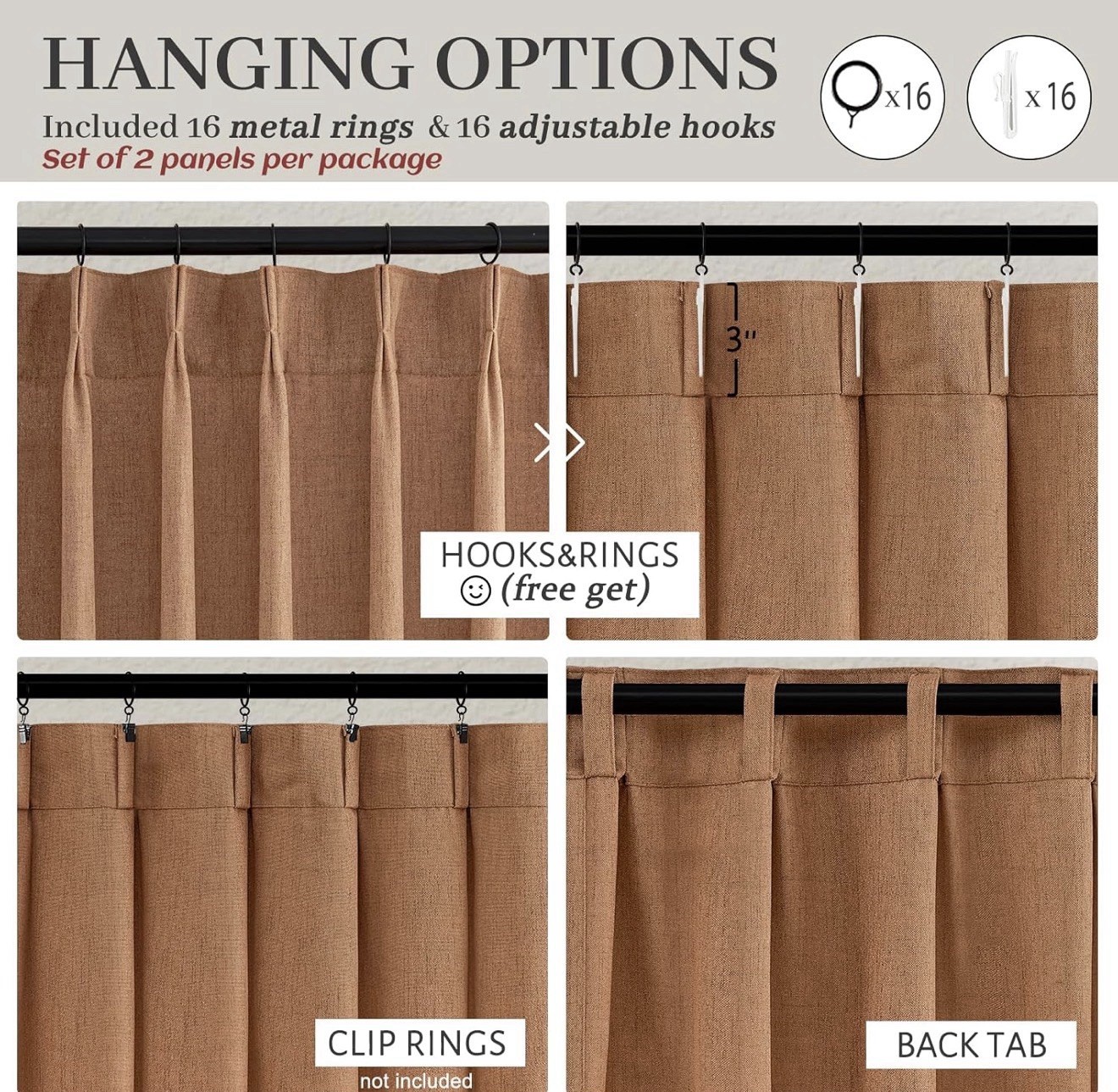 Burnt Orange Fall Sheer Curtains for Living Room/Bedroom 84 Inch Length 2 Panels