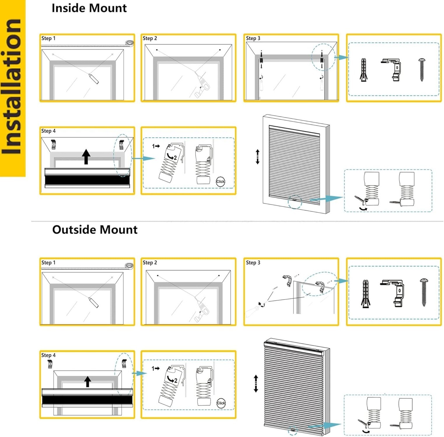 Custom Color-Matched 1.5″ Cordless Cellular Shades for Indoor Windows & Doors…