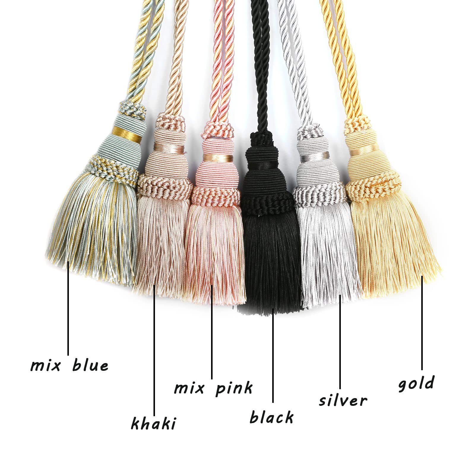 Fenghuangwu 2 Pack Curtain Tie Backs Rope Tassels for Curtains Drape tiebacks…